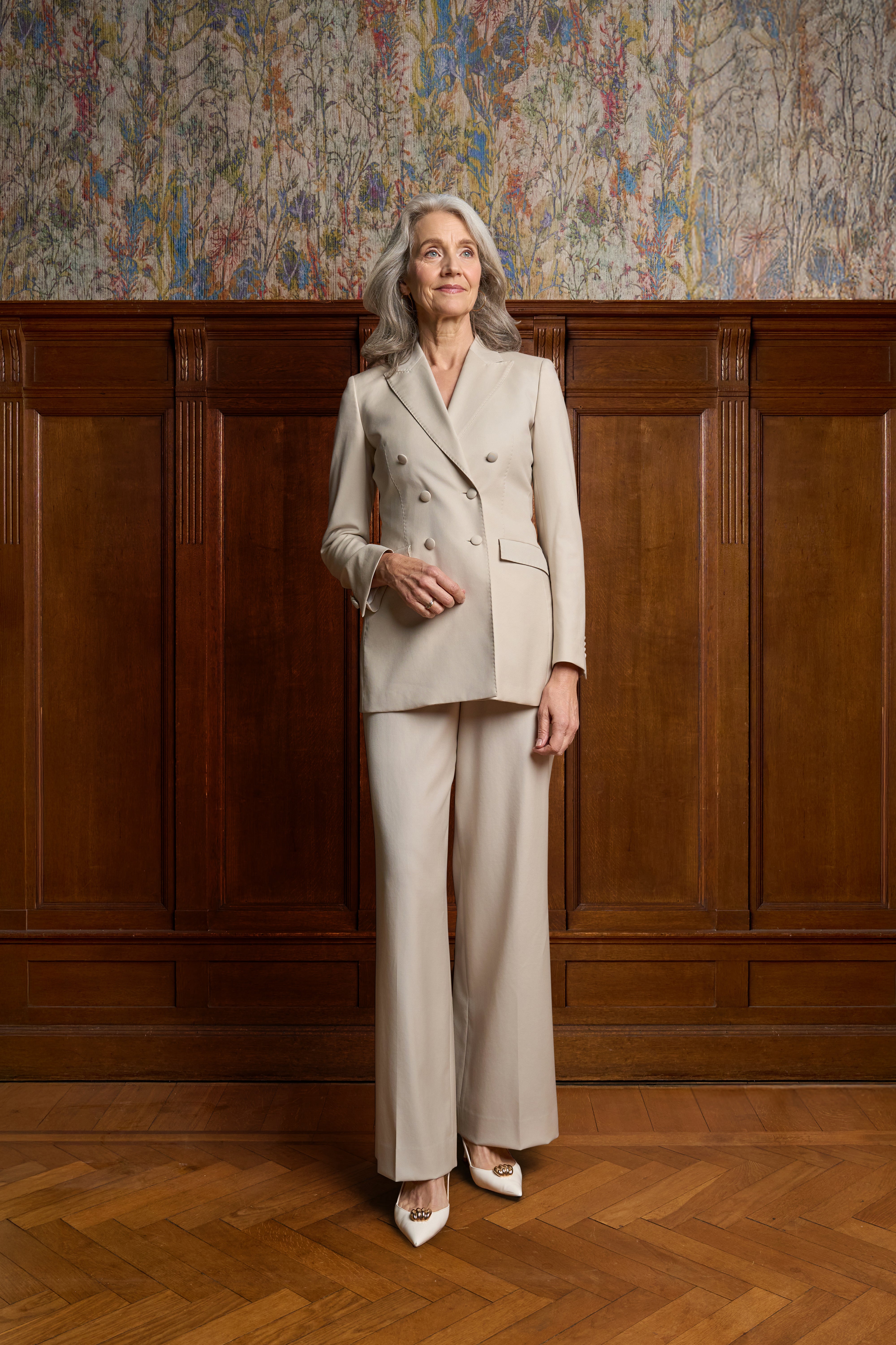 Champagne double breasted blazer