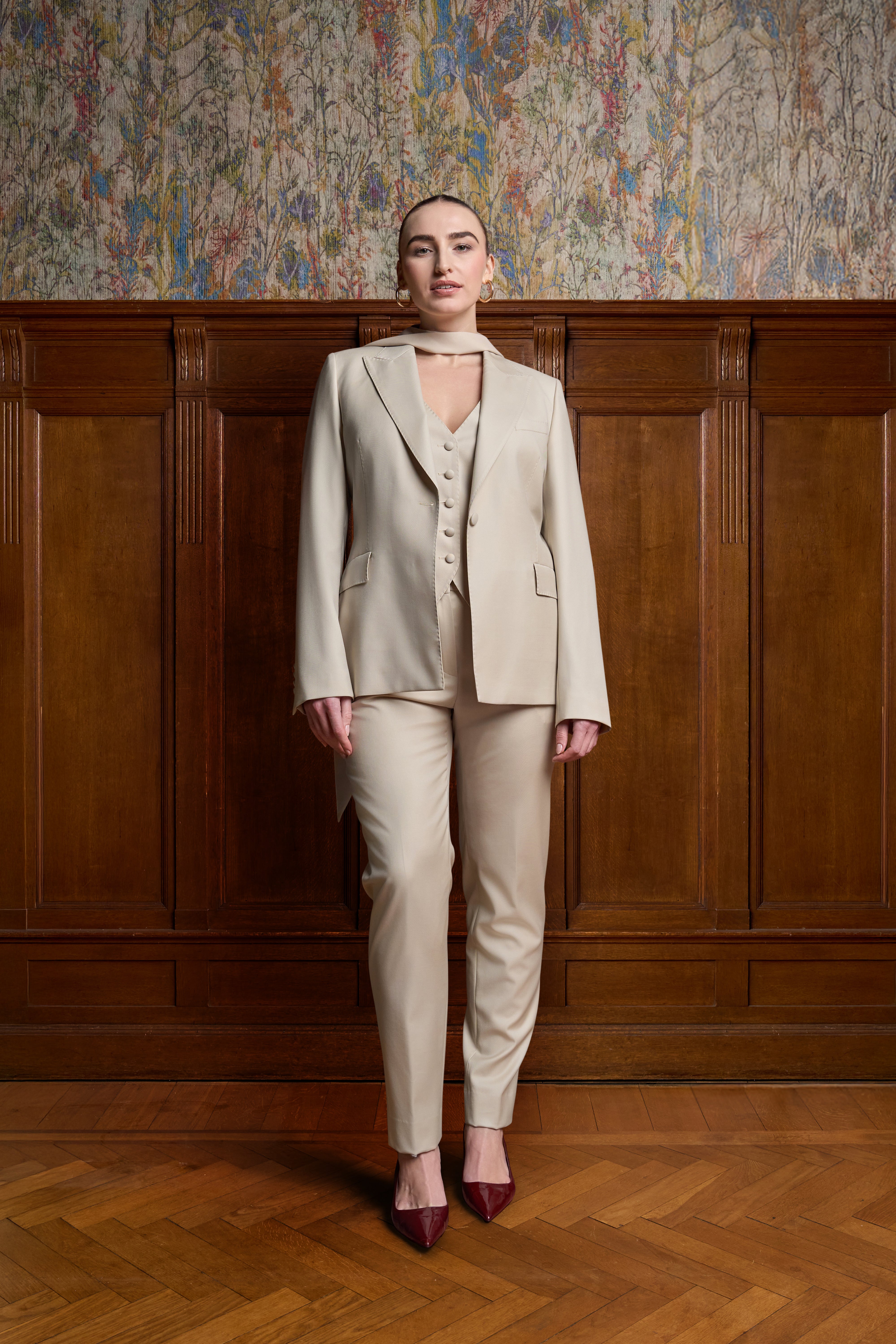 Champagne single breasted blazer