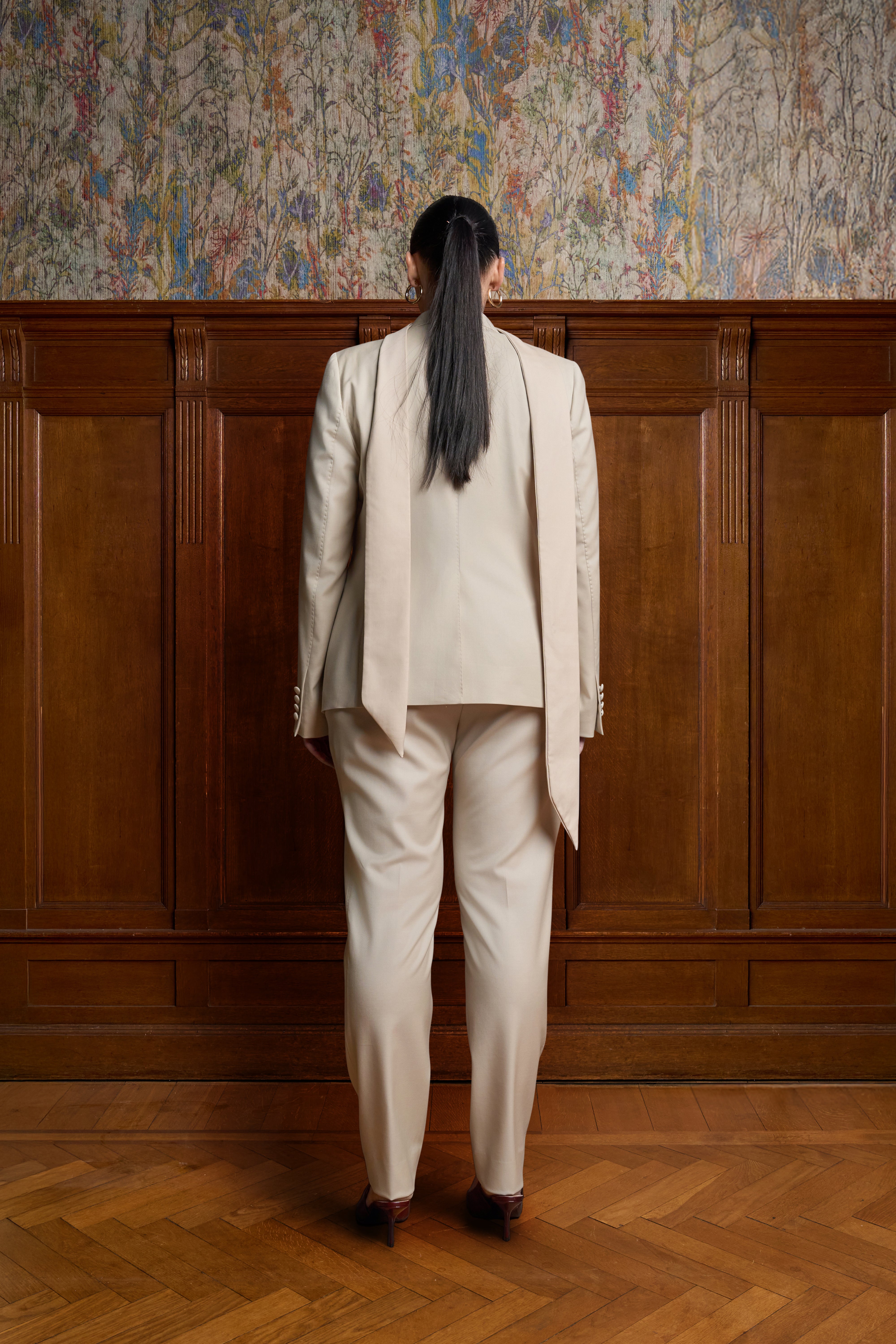 Champagne slim-fit pantalon