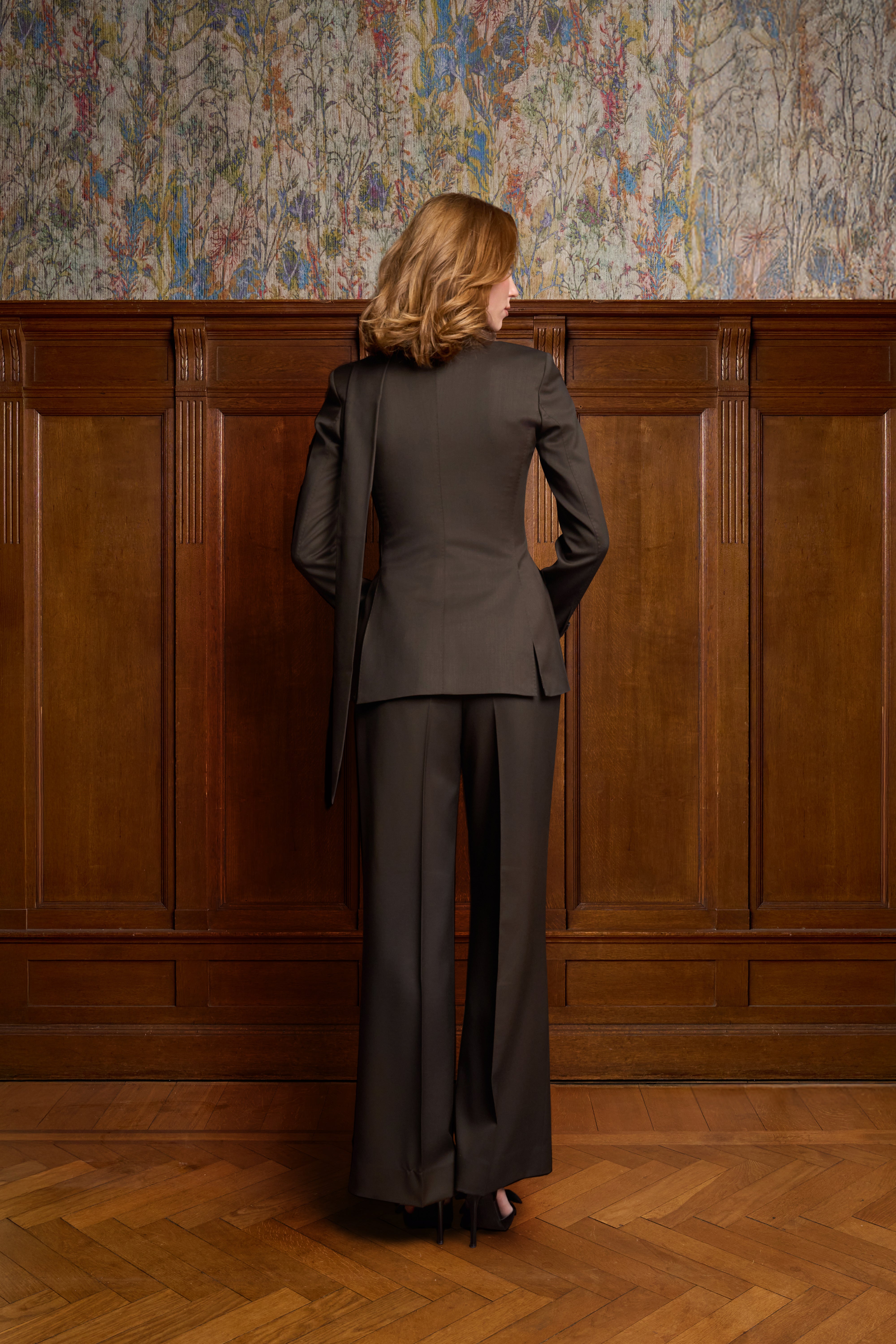 Bruine wide-leg pantalon