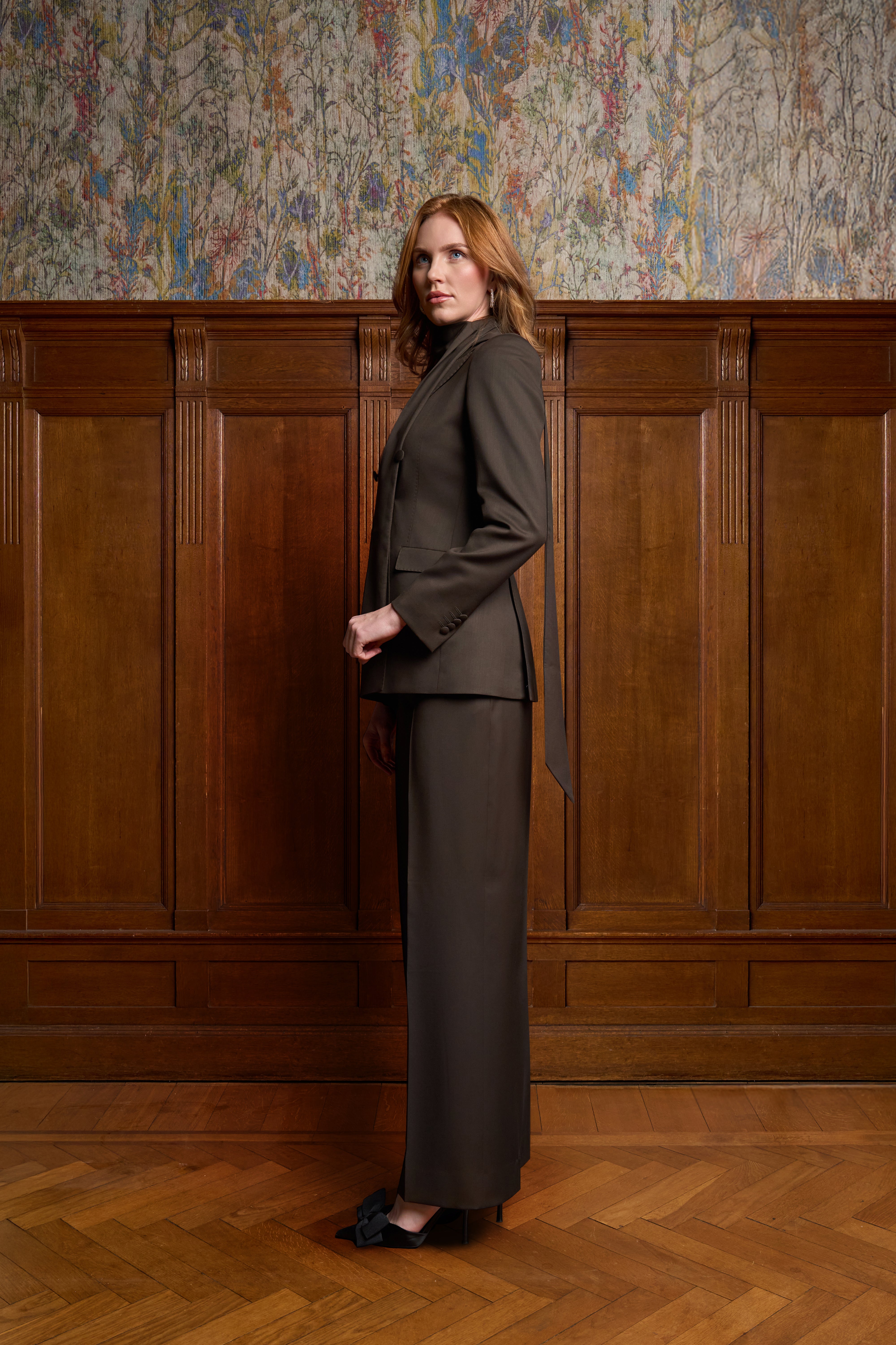 Bruine wide-leg pantalon