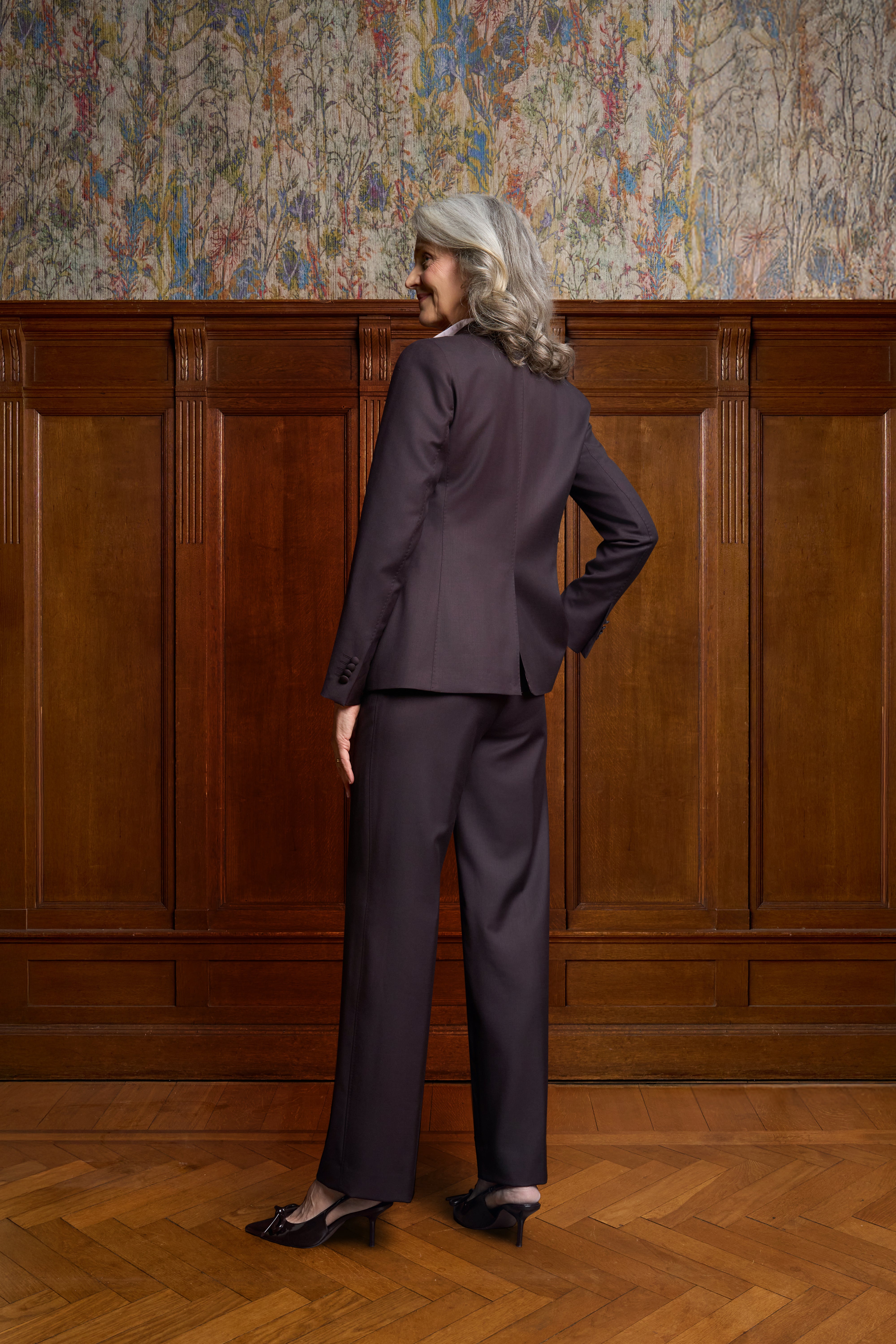 Aubergine single breasted pak