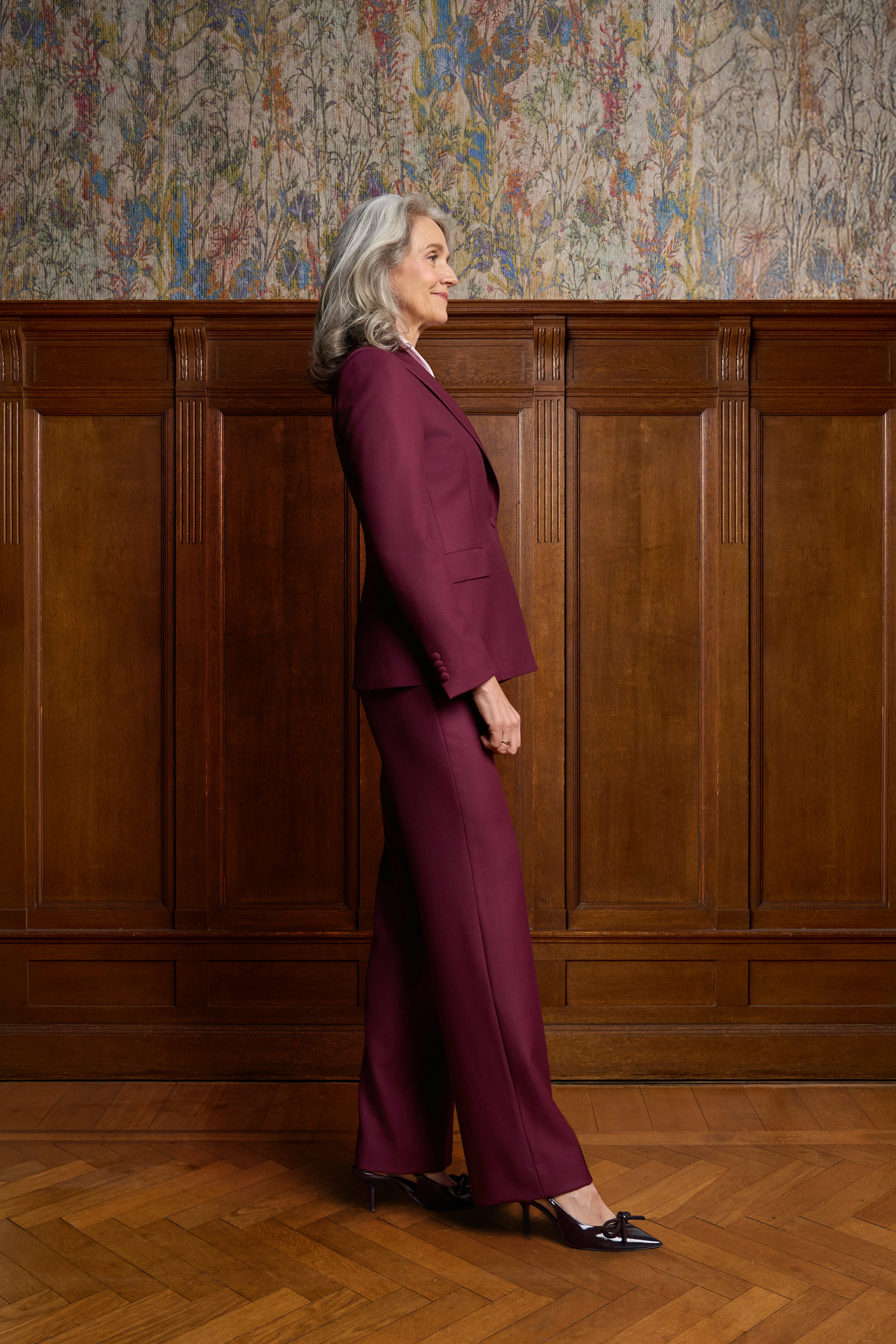 Burgundy single breasted pak