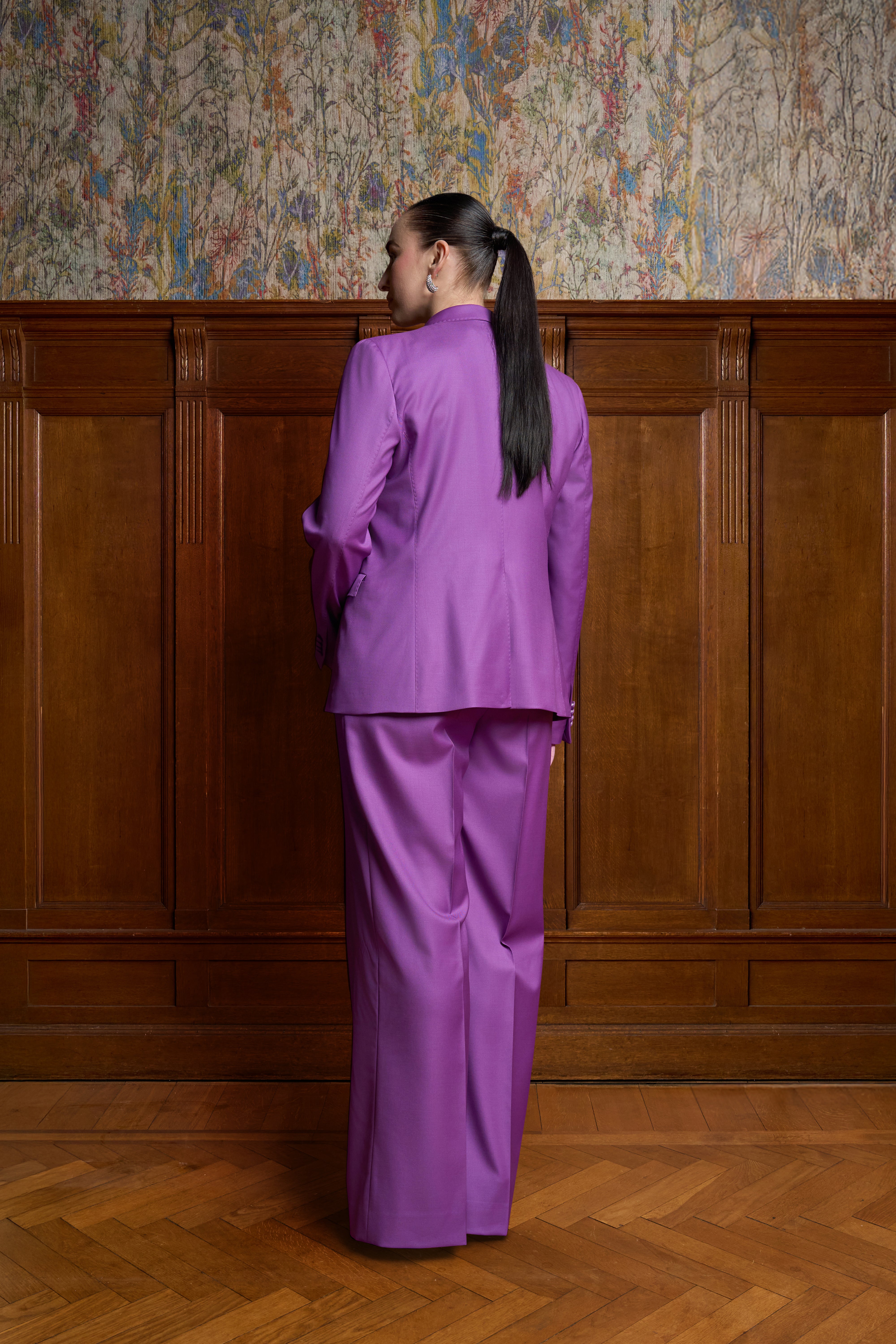 Paars single breasted blazer pak