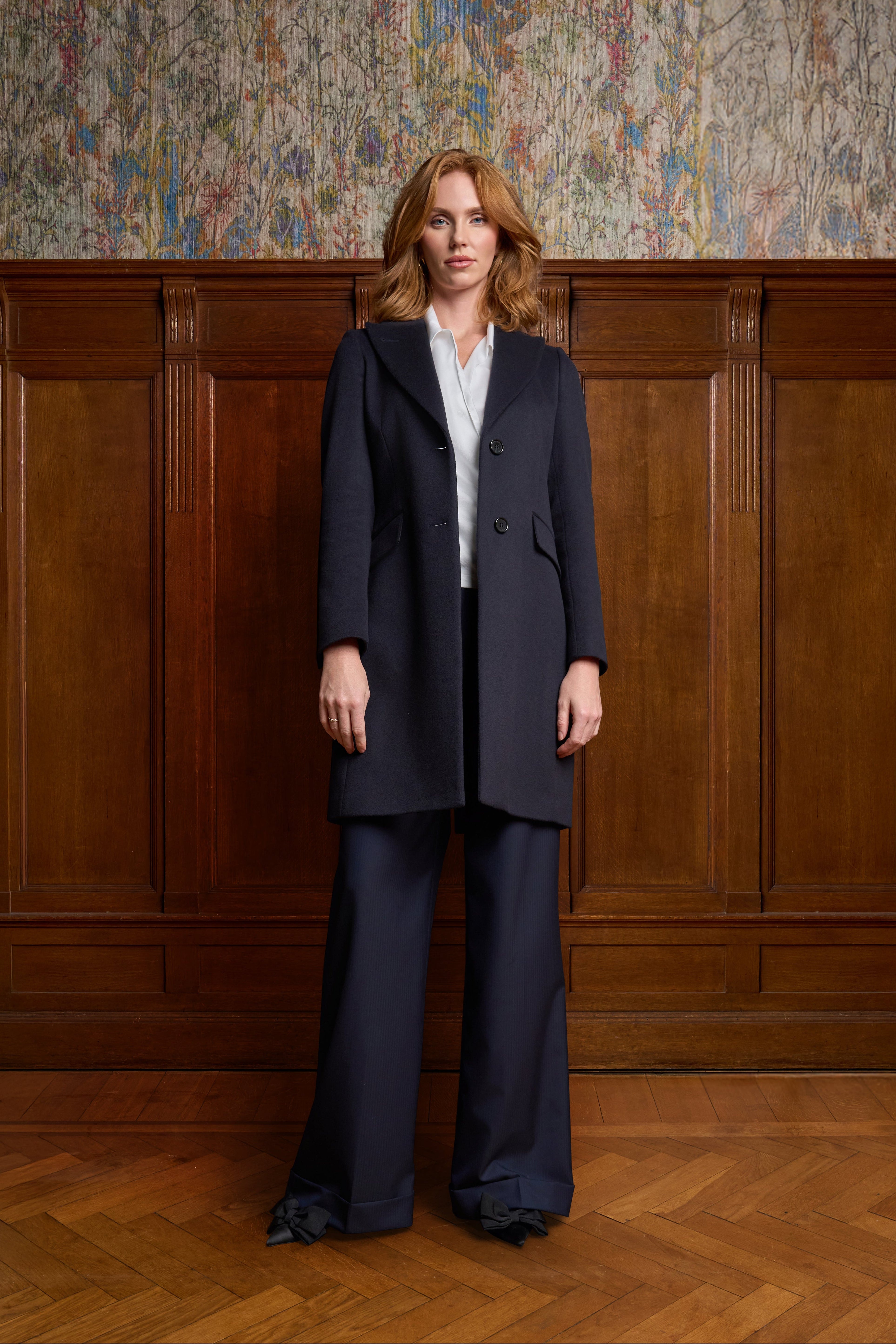 Donker blauwe single breasted jas