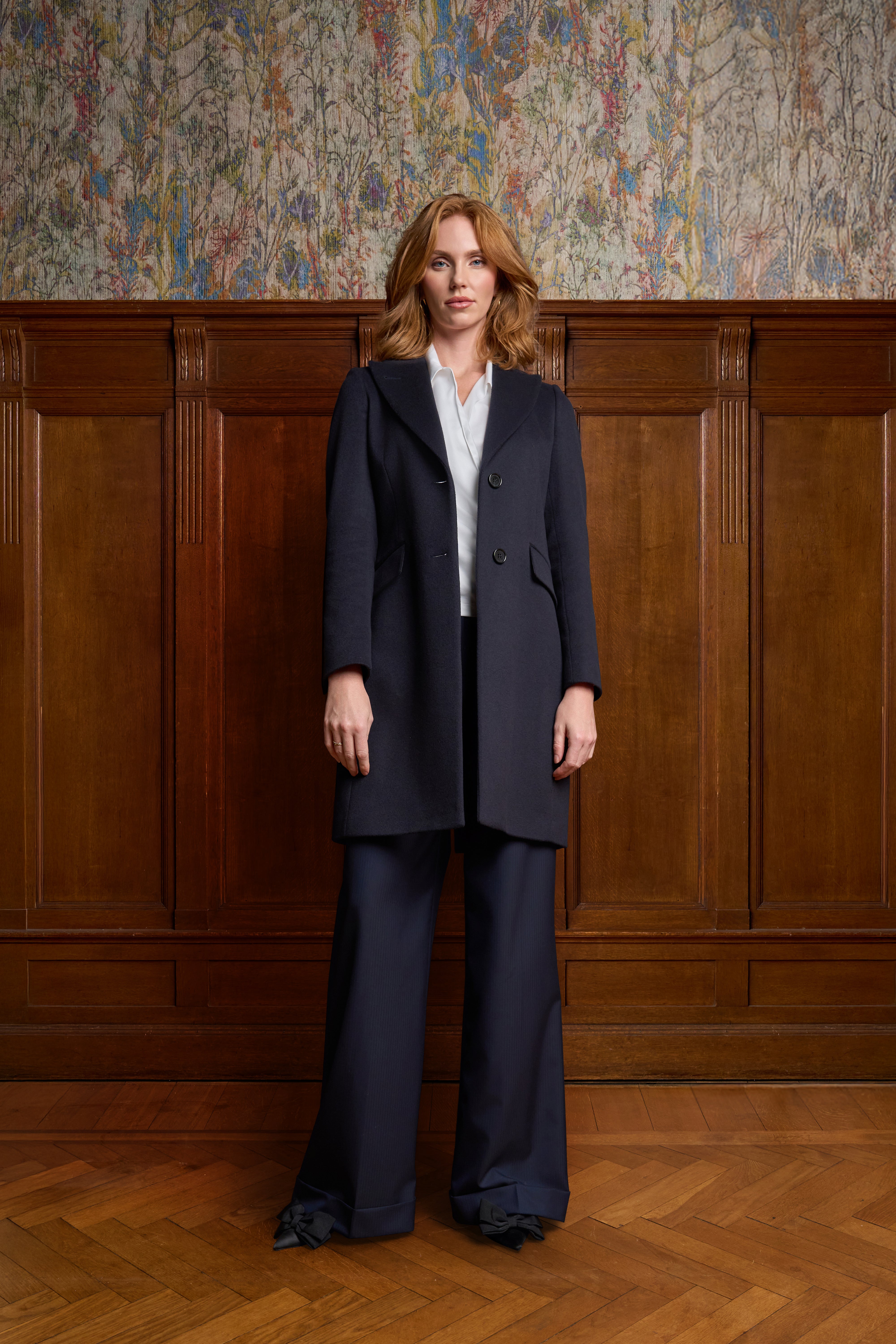 Donker blauwe single breasted jas