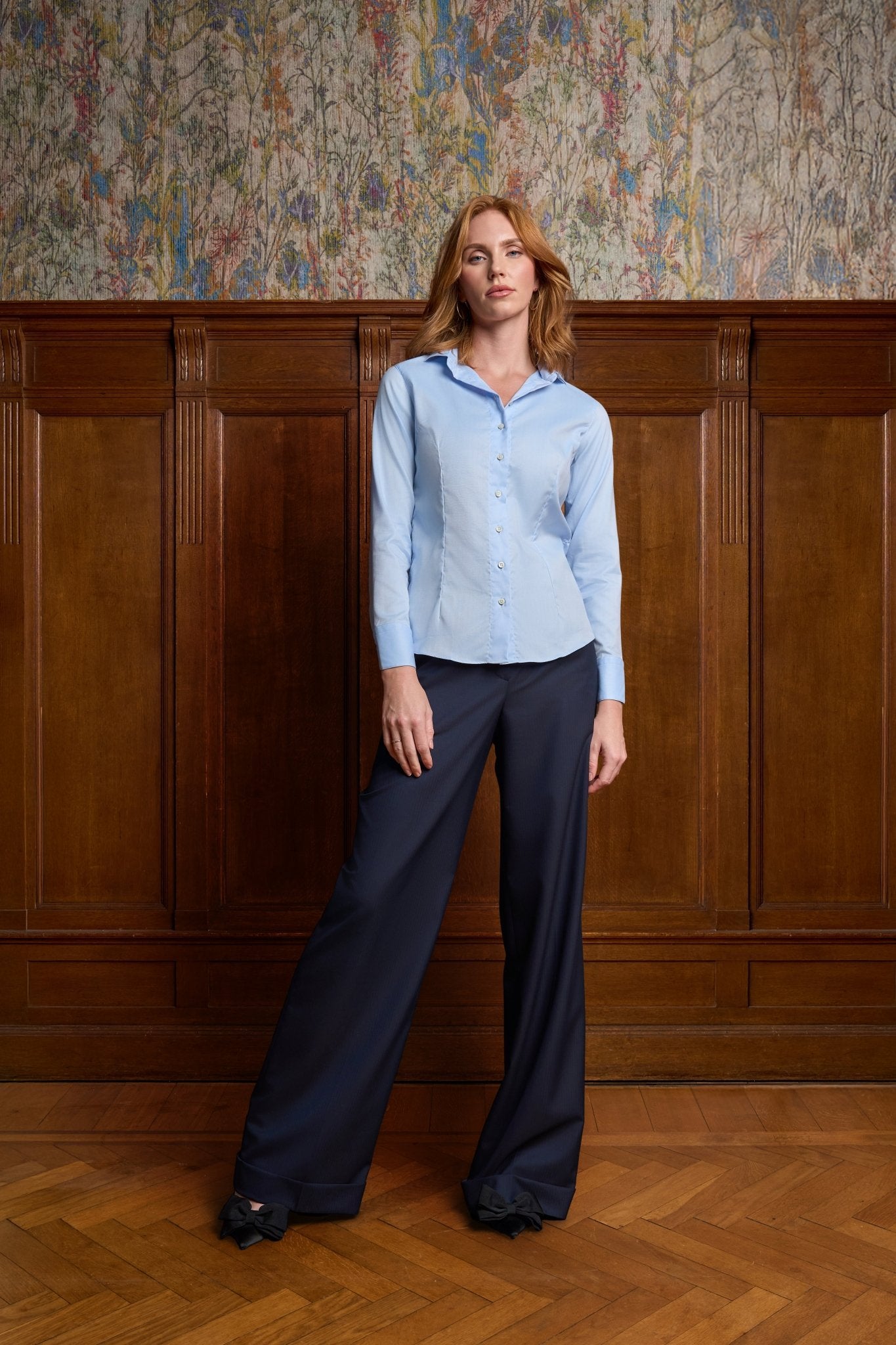 Blauwe blouse