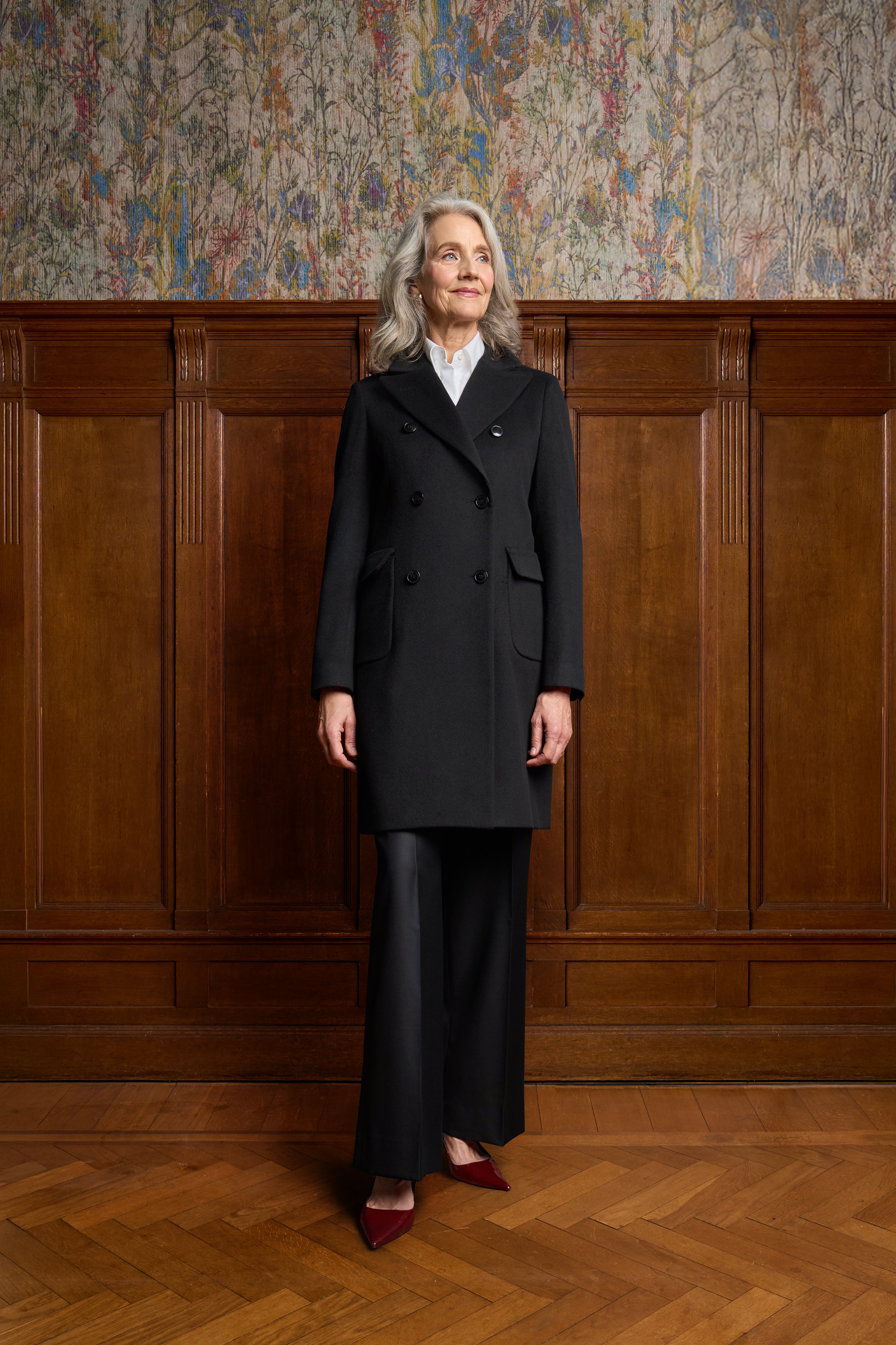 Zwarte double breasted jas