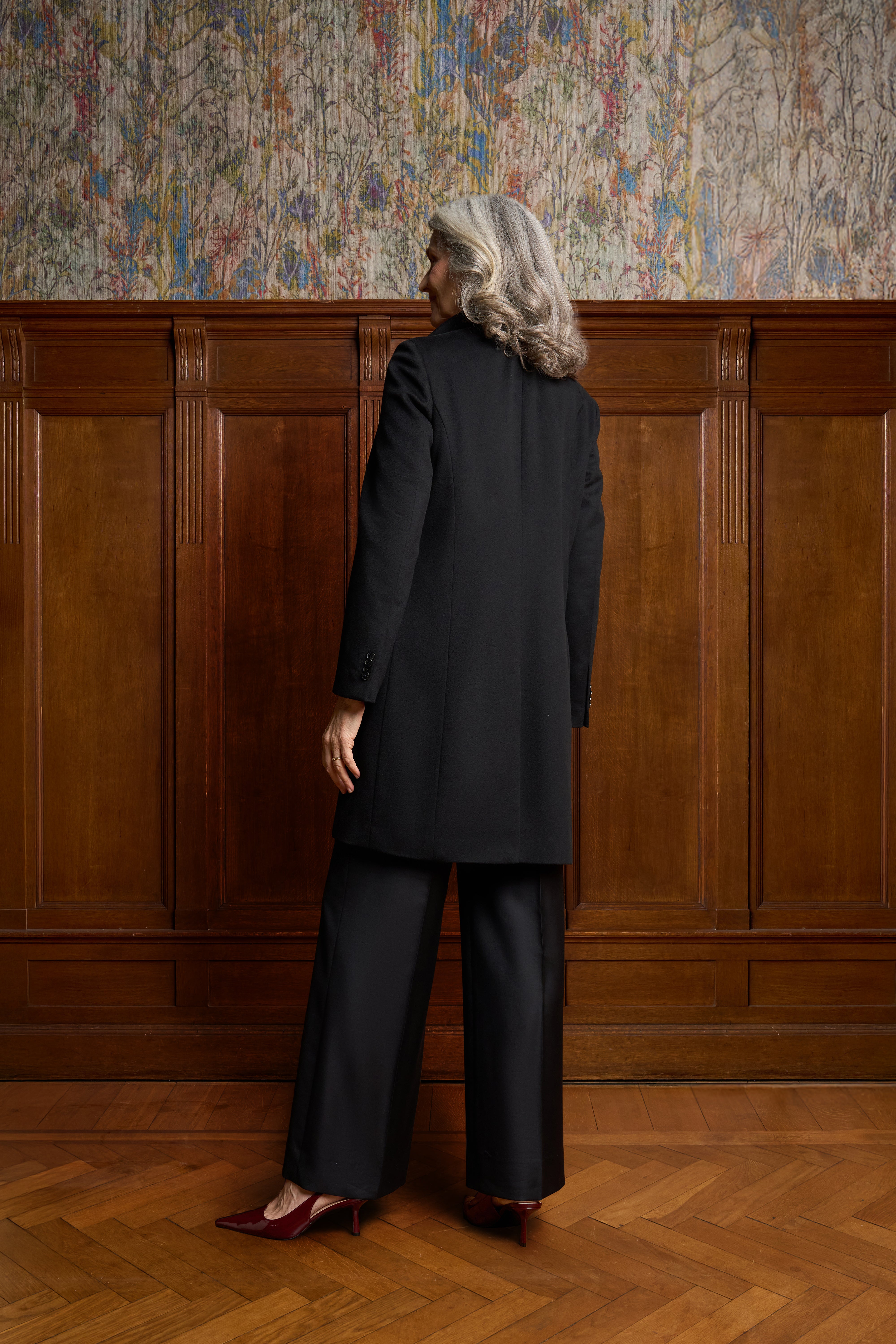 Zwarte double breasted jas